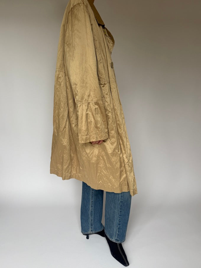 Vintage Oversized Coat In Champagne 5740