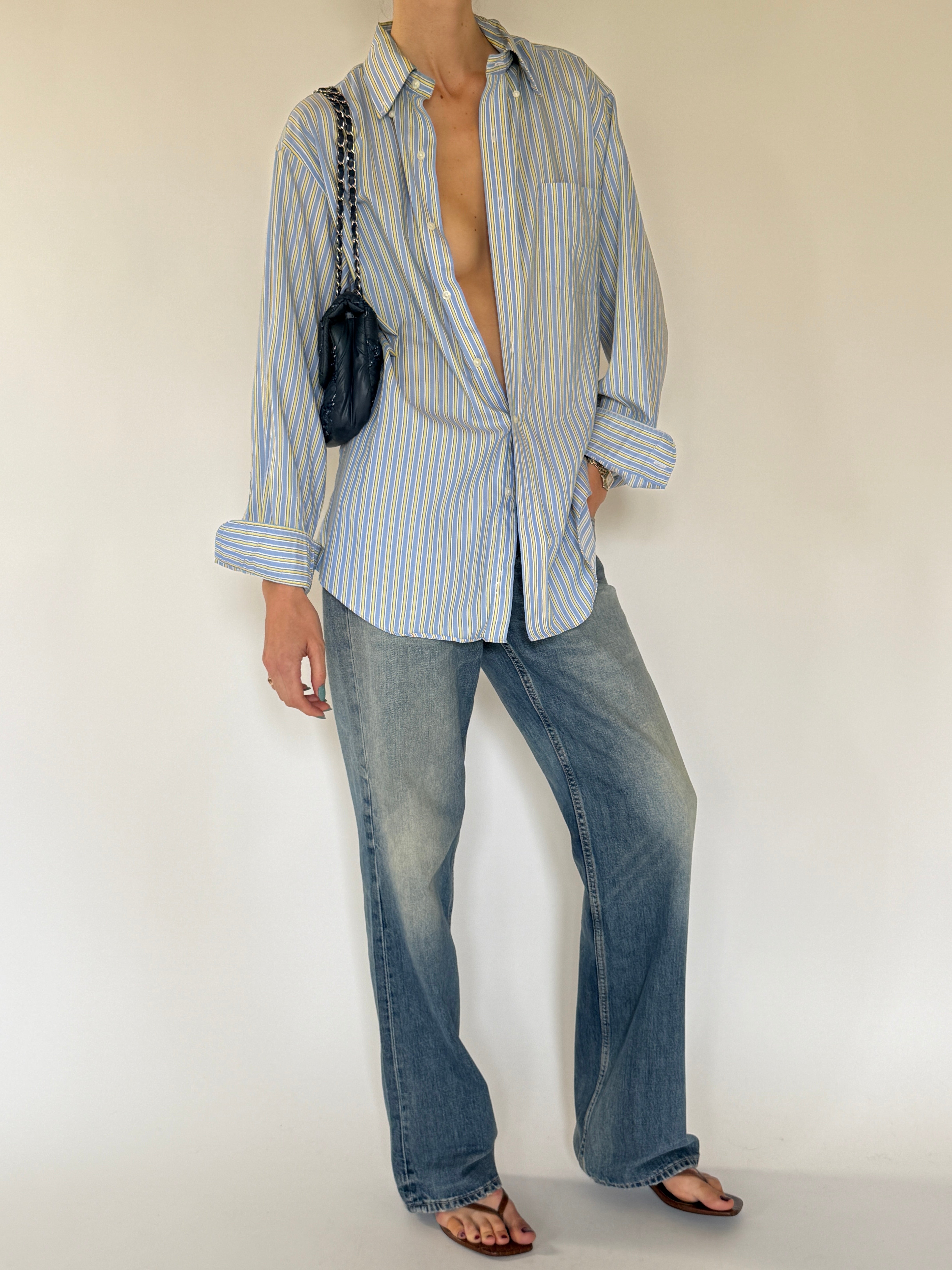 Vintage Ralph Lauren striped cotton shirt front view