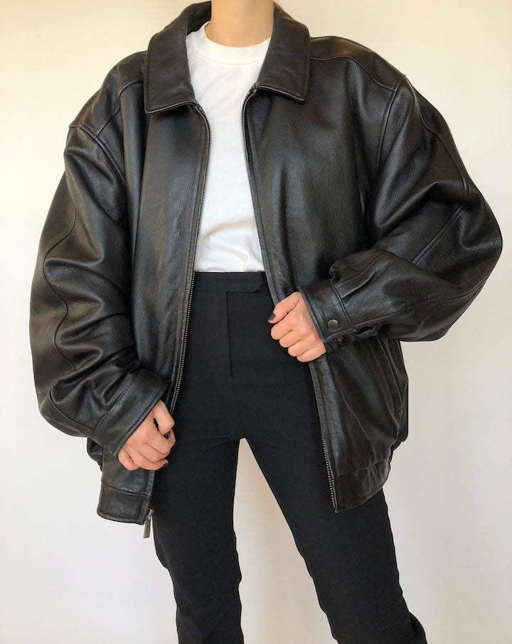 VINTAGE BOXY LEATHER JACKET 337