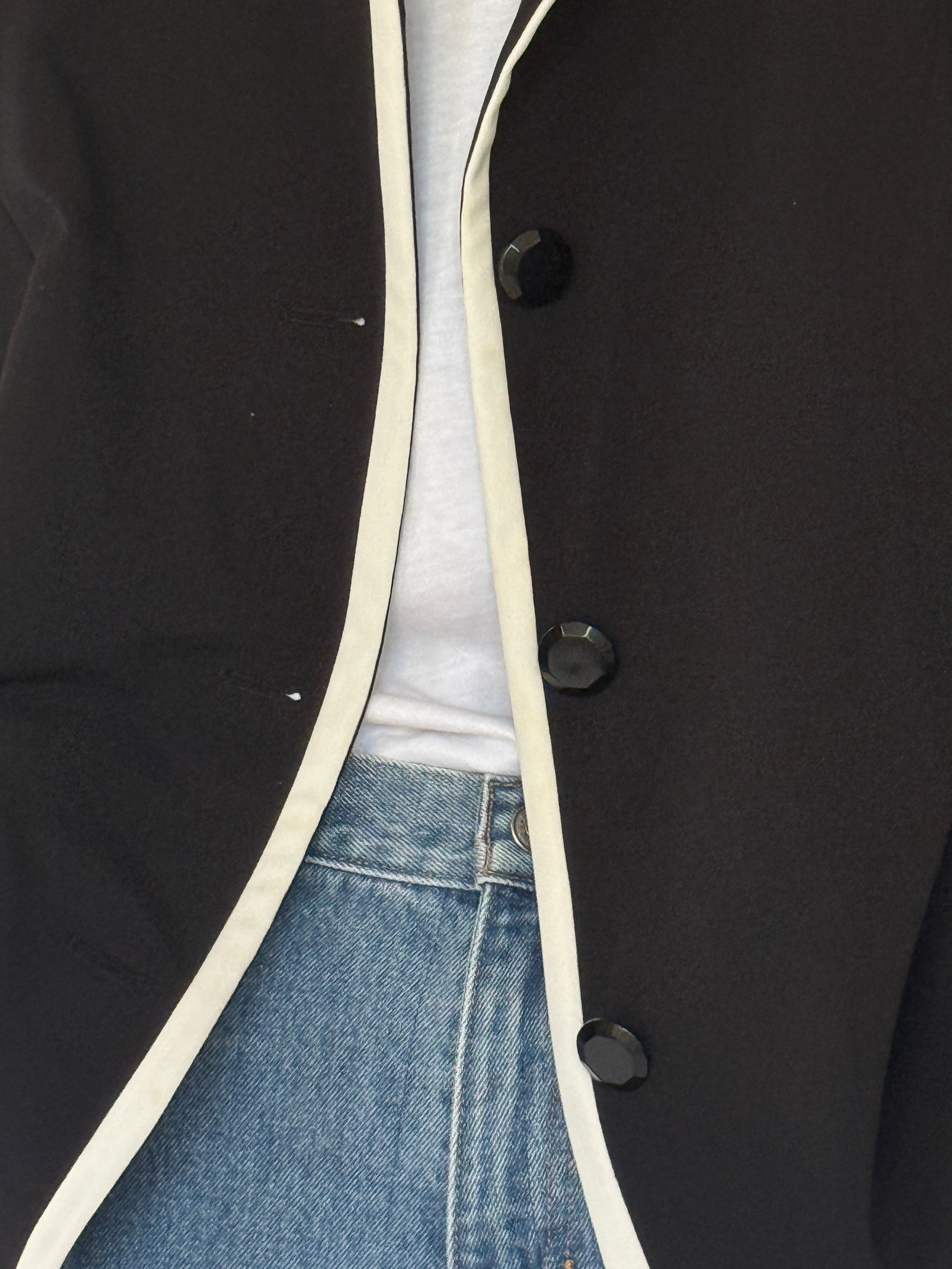 Vintage black jacket with faceted button detail