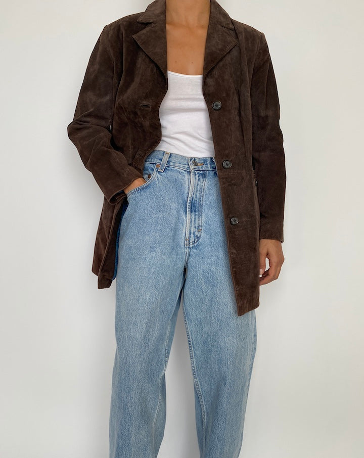 VINTAGE BROWN SUEDE LEATHER JACKET 2844