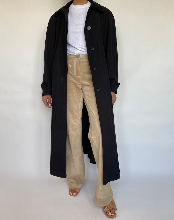 VINTAGE LONG BLACK COAT 593