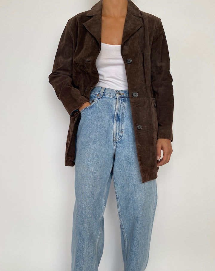 VINTAGE BROWN SUEDE LEATHER JACKET 2844