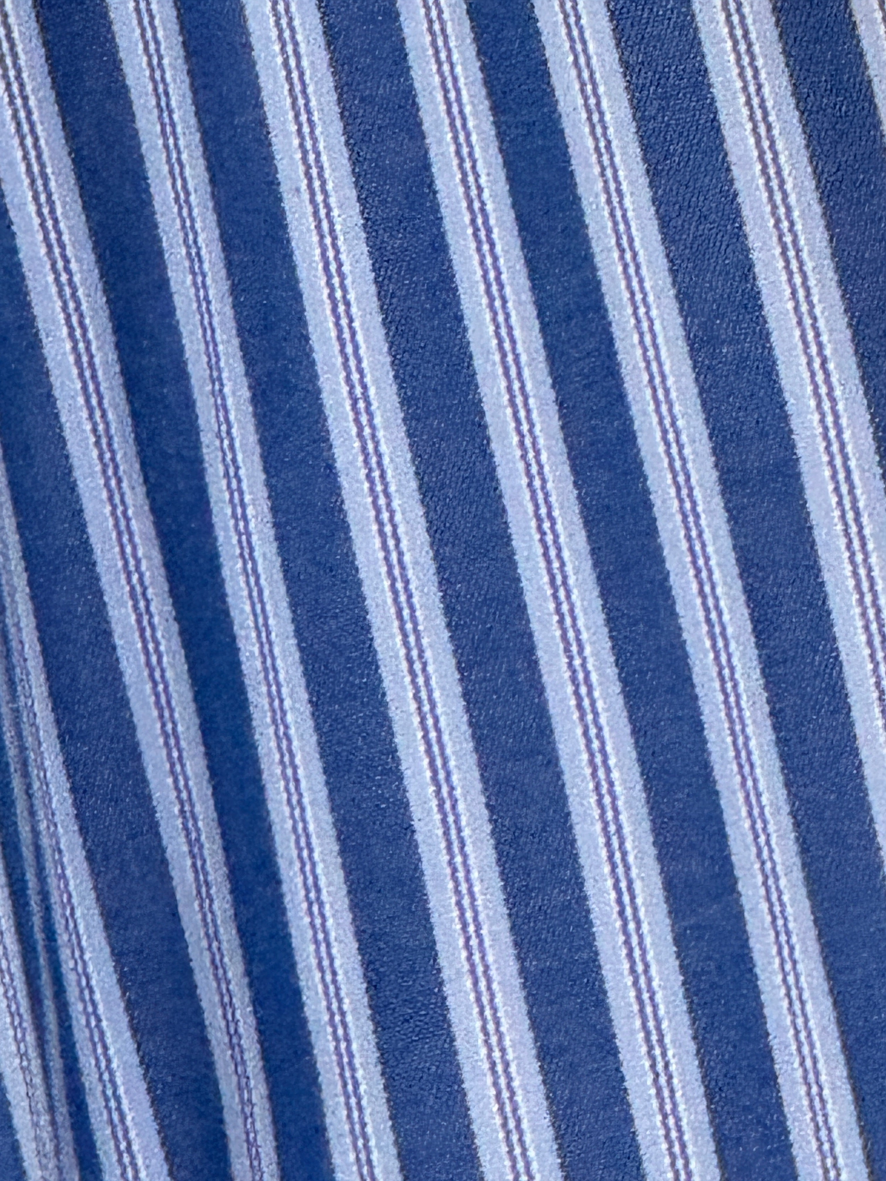 Vintage oversized blue striped button up shirt stripe fabric close-up