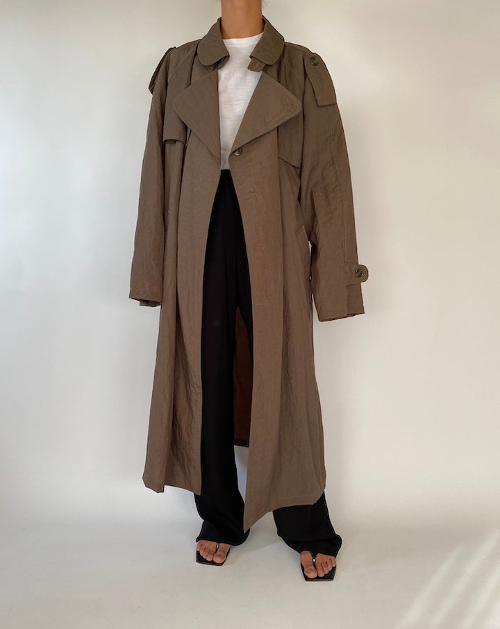 VINTAGE BROWN OVERSIZED LONG COAT 2343