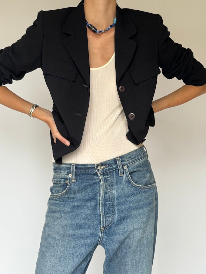 Vintage fitted blazer black 6013