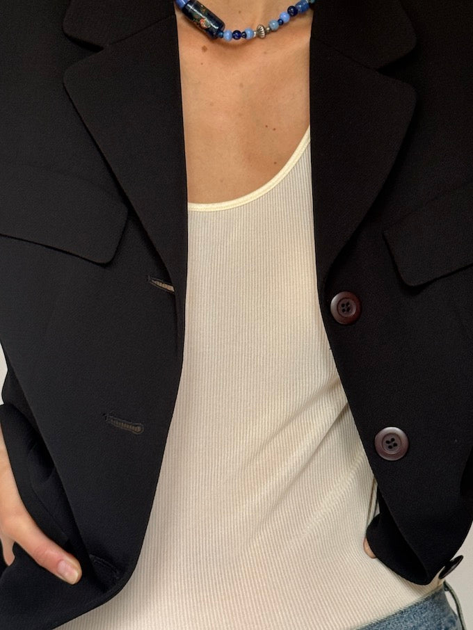 Vintage fitted blazer black 6013