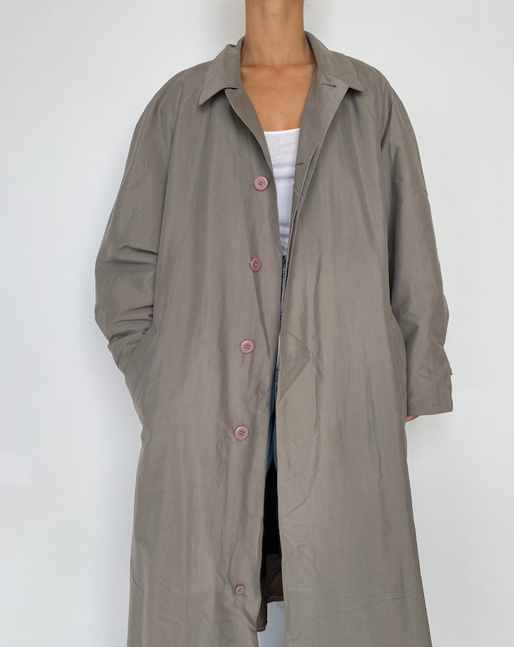 VINTAGE OVERSIZED LONG GREEN COAT 2847