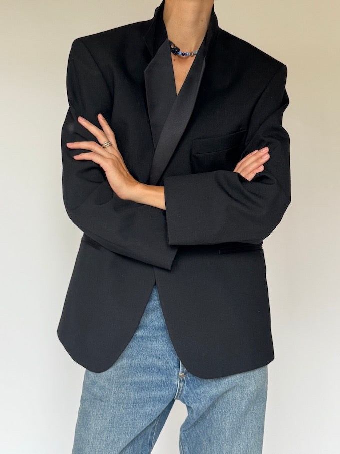 Vintage Structured Blazer Black 6250