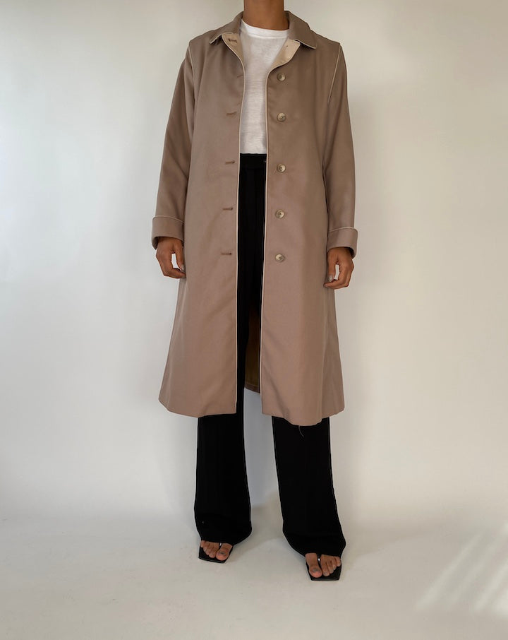 VINTAGE LONG BEIGE COAT 2349