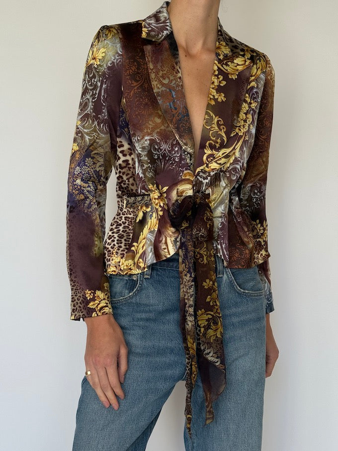 Vintage Baroque 100% Silk Blazer 6631