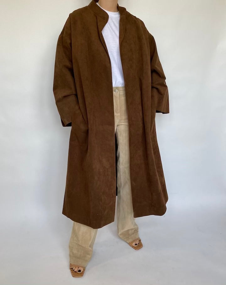 VINTAGE OVERSIZED BROWN COAT 084