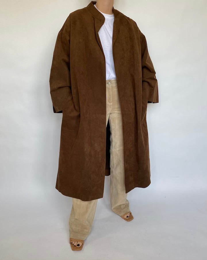 VINTAGE OVERSIZED BROWN COAT 084