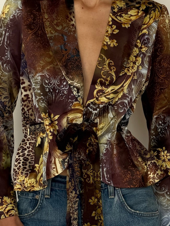 Vintage Baroque 100% Silk Blazer 6631