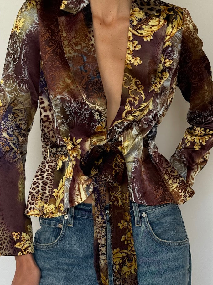 Vintage Baroque 100% Silk Blazer 6631