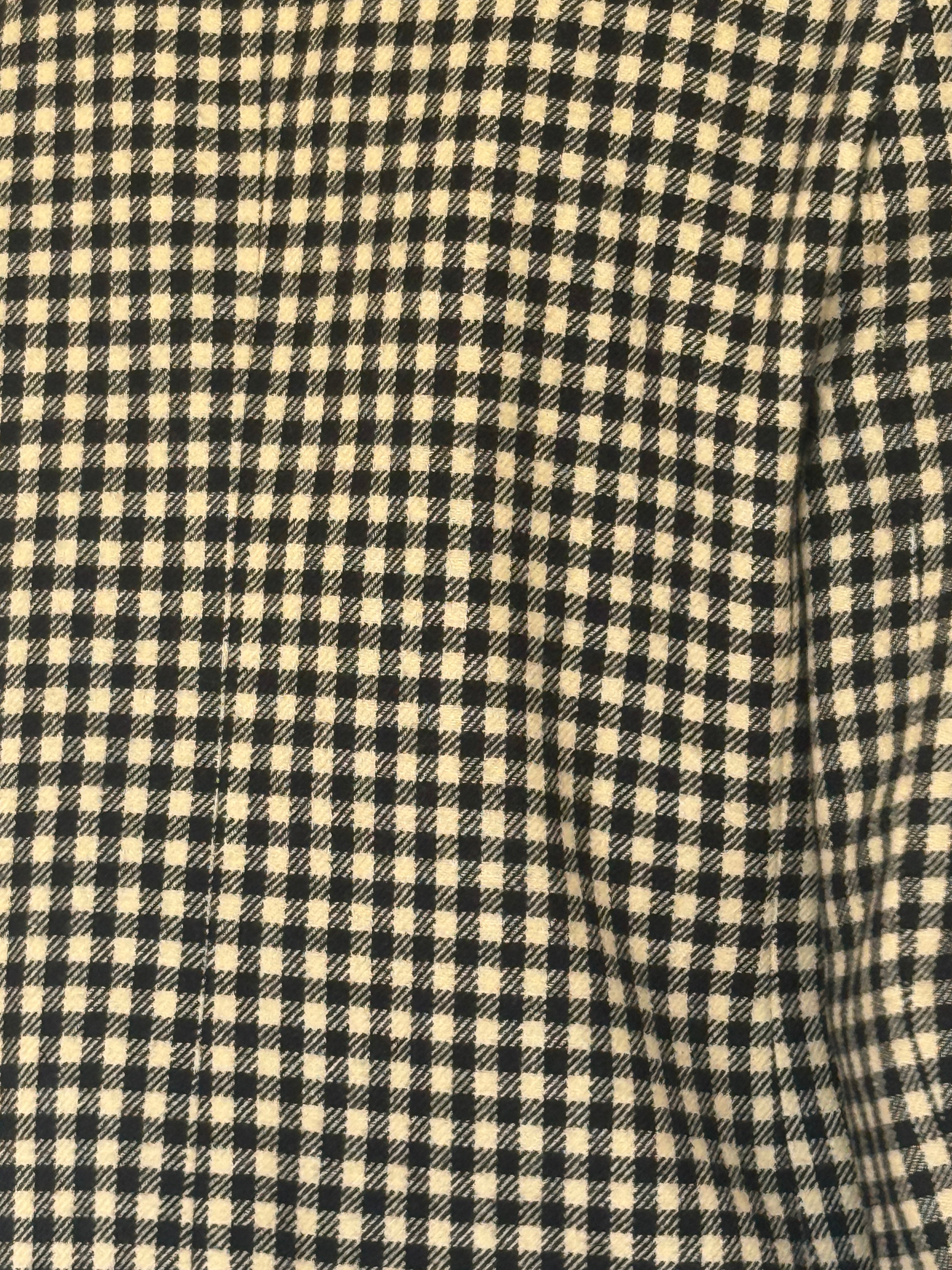 Vintage checkered blazer black ivory fabric close-up