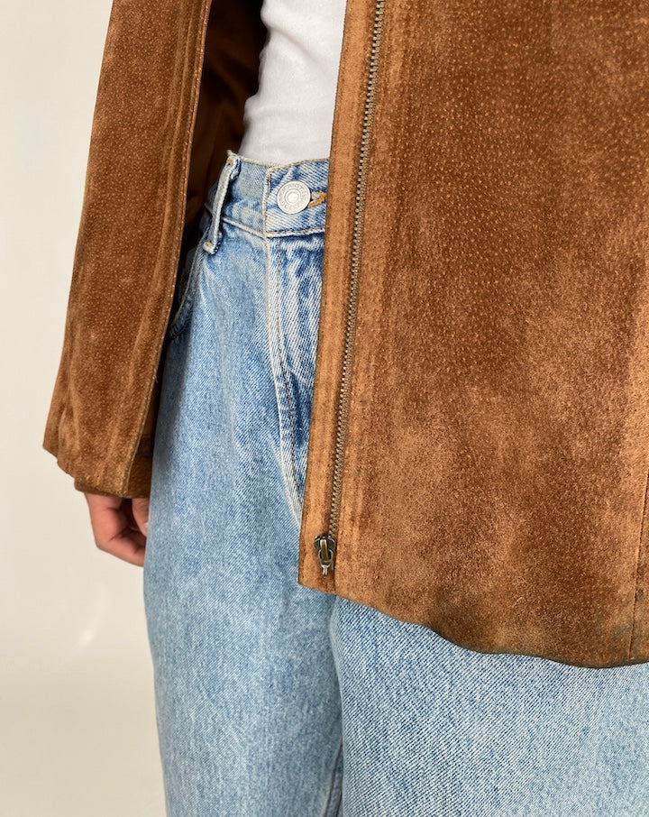 VINTAGE BROWN SUEDE LEATHER JACKET 2852