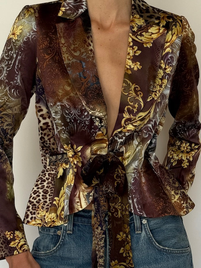 Vintage Baroque 100% Silk Blazer 6631