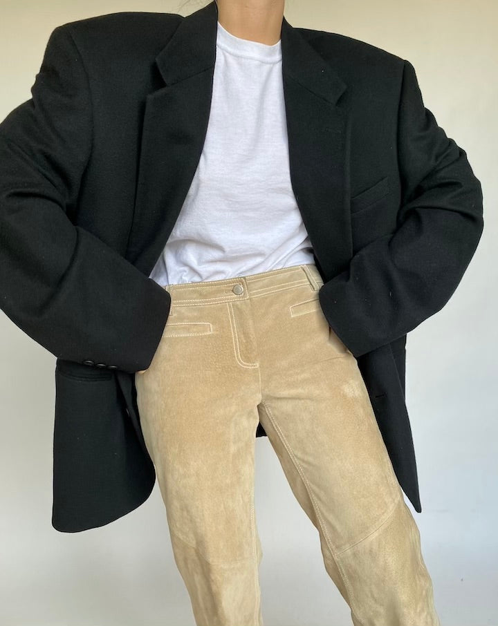 VINTAGE BLACK CASHMERE BLAZER 454