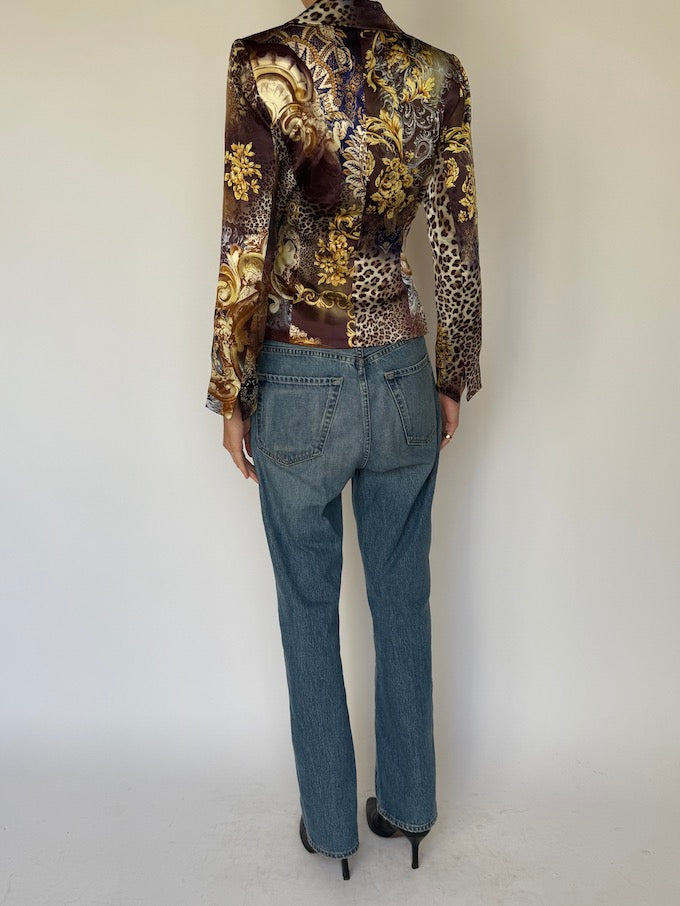 Vintage Baroque 100% Silk Blazer 6631