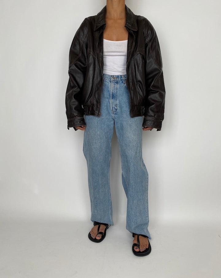 VINTAGE BOXY LEATHER JACKET 2855