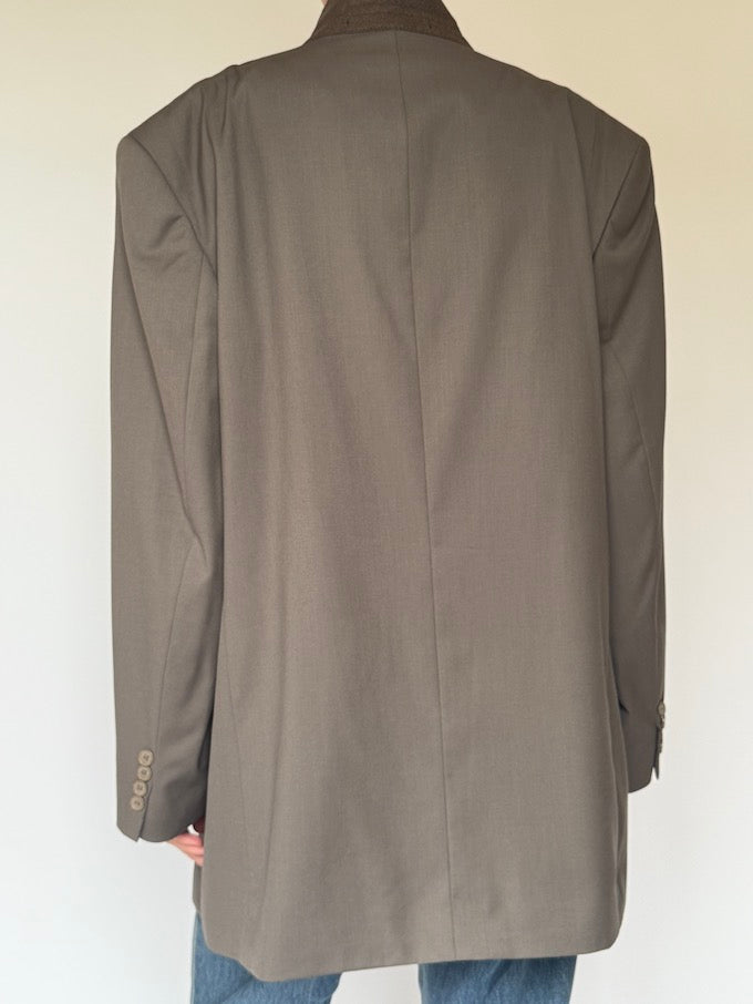 Vintage Oversized Blazer In Dark Sage 5784