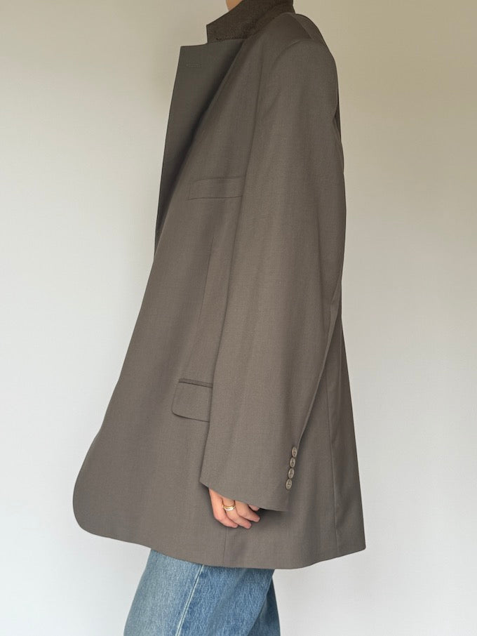 Vintage Oversized Blazer In Dark Sage 5784