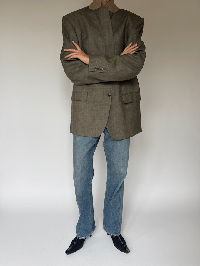 Vintage Checked Blazer In A Silk-Wool Blend 5724