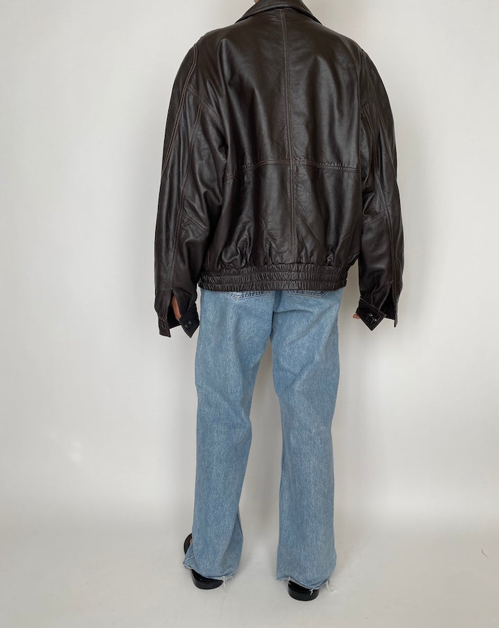 VINTAGE BOXY LEATHER JACKET 2855