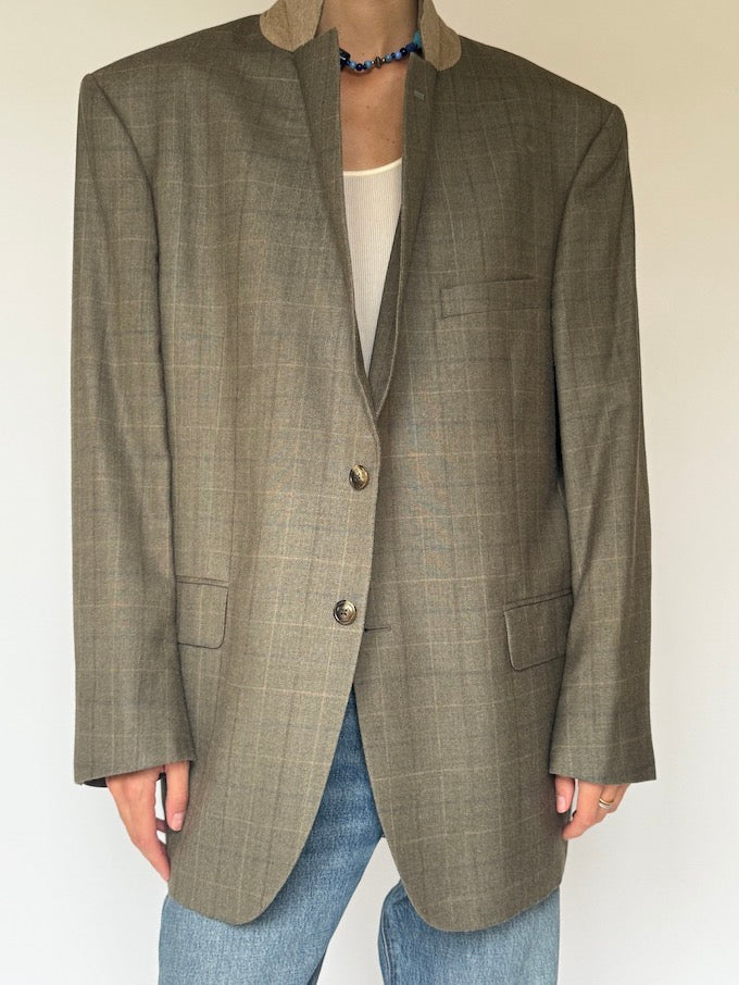 Vintage Checked Blazer In A Silk-Wool Blend 5724
