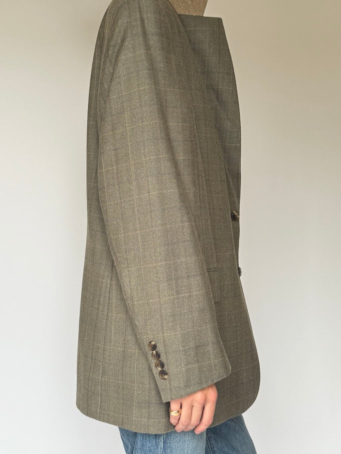 Vintage Checked Blazer In A Silk-Wool Blend 5724