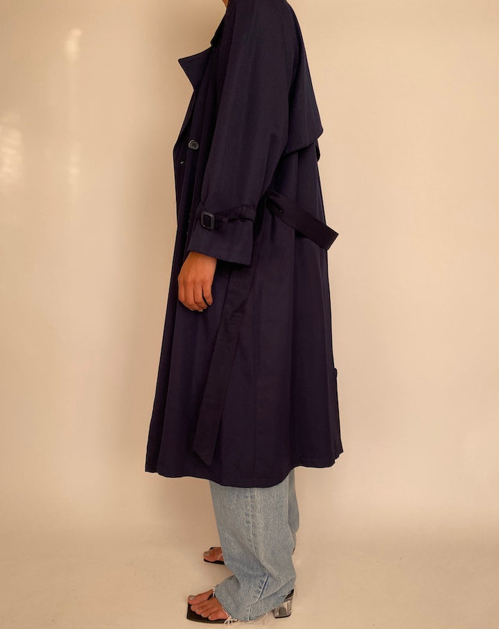  VINTAGE NAVY TRENCH COAT 2362