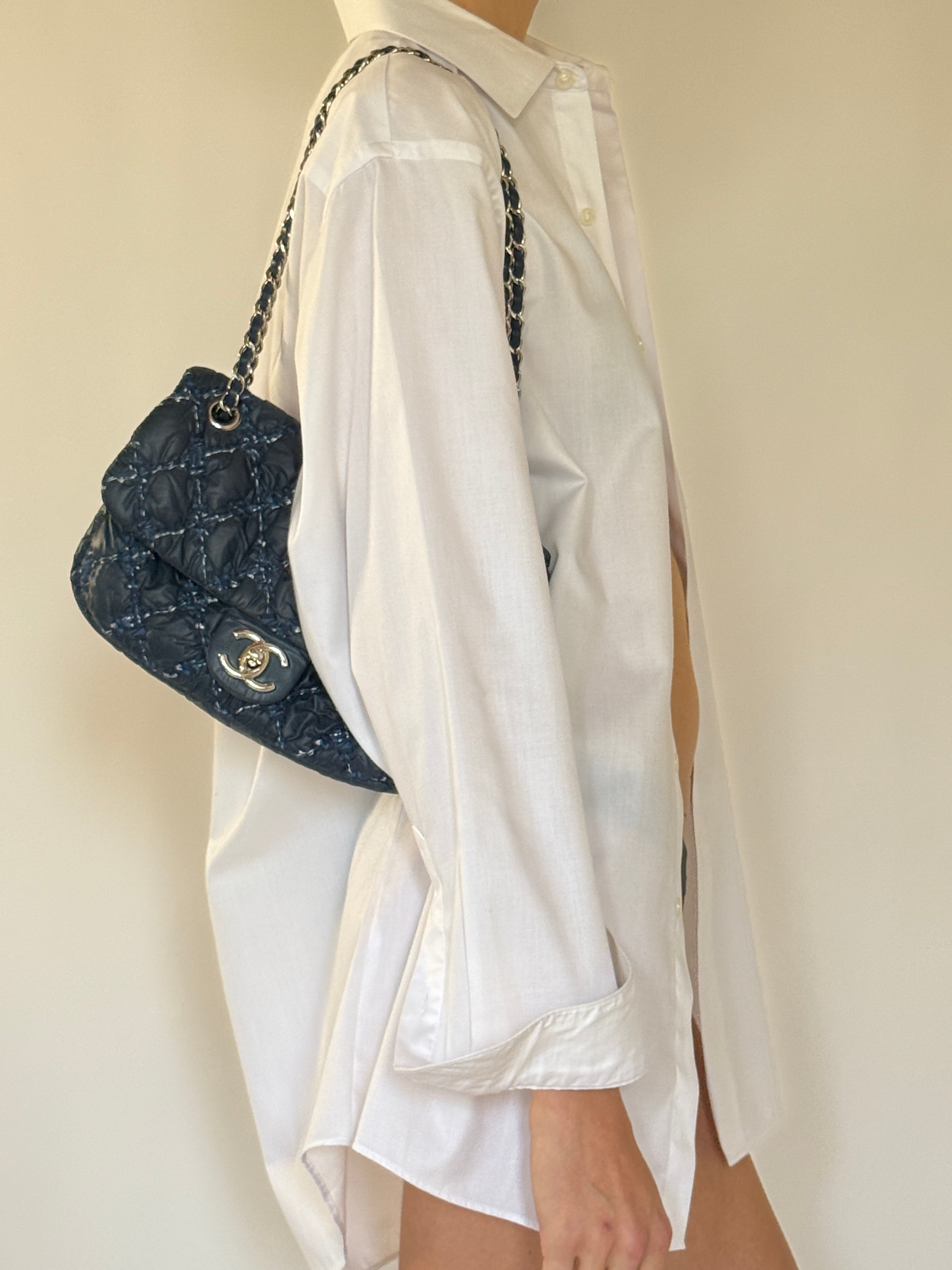 Vintage white cotton oversized shirt side view