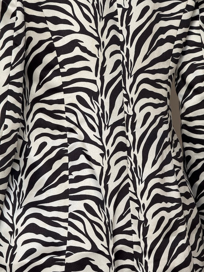 Vintage Zebra Print Fitted Blazer