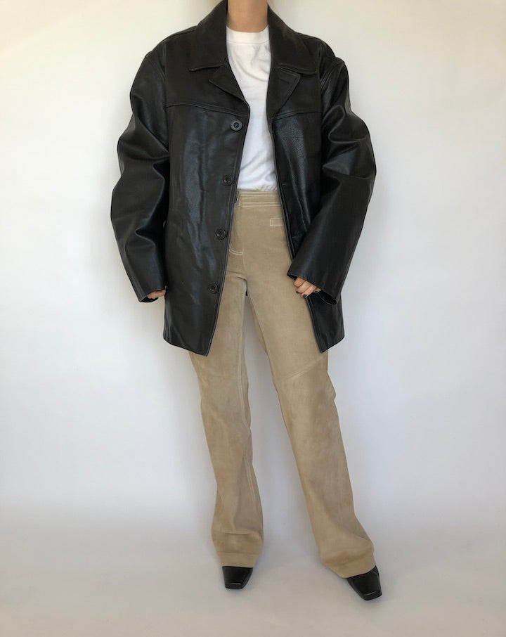 VITAGE OVERSIZED BEAUTIFUL LEATHER JACKET 357