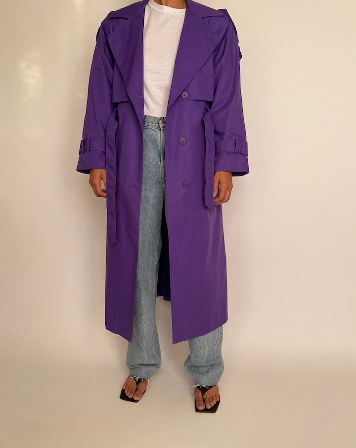 VINTAGE PURPLE TRENCH COAT 2365