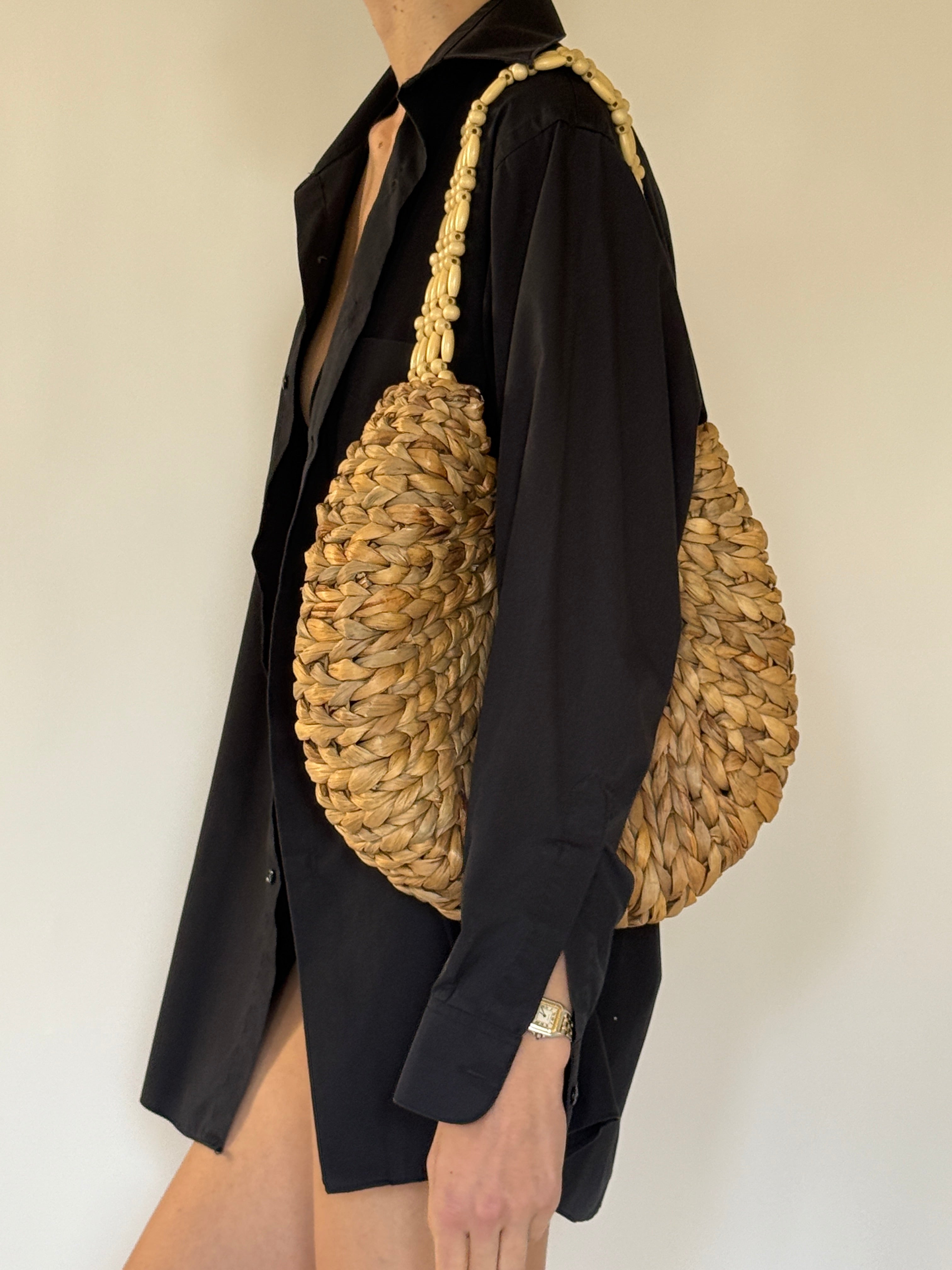 Vintage black oversized button-down shirt side view