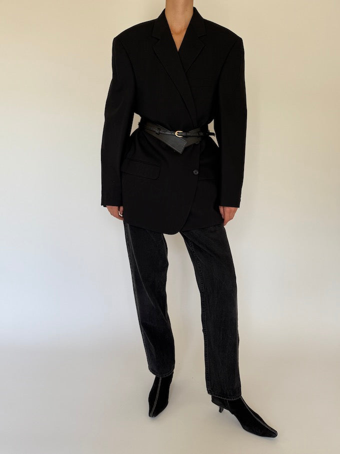 Vintage oversized Wool Blazer Black 5722