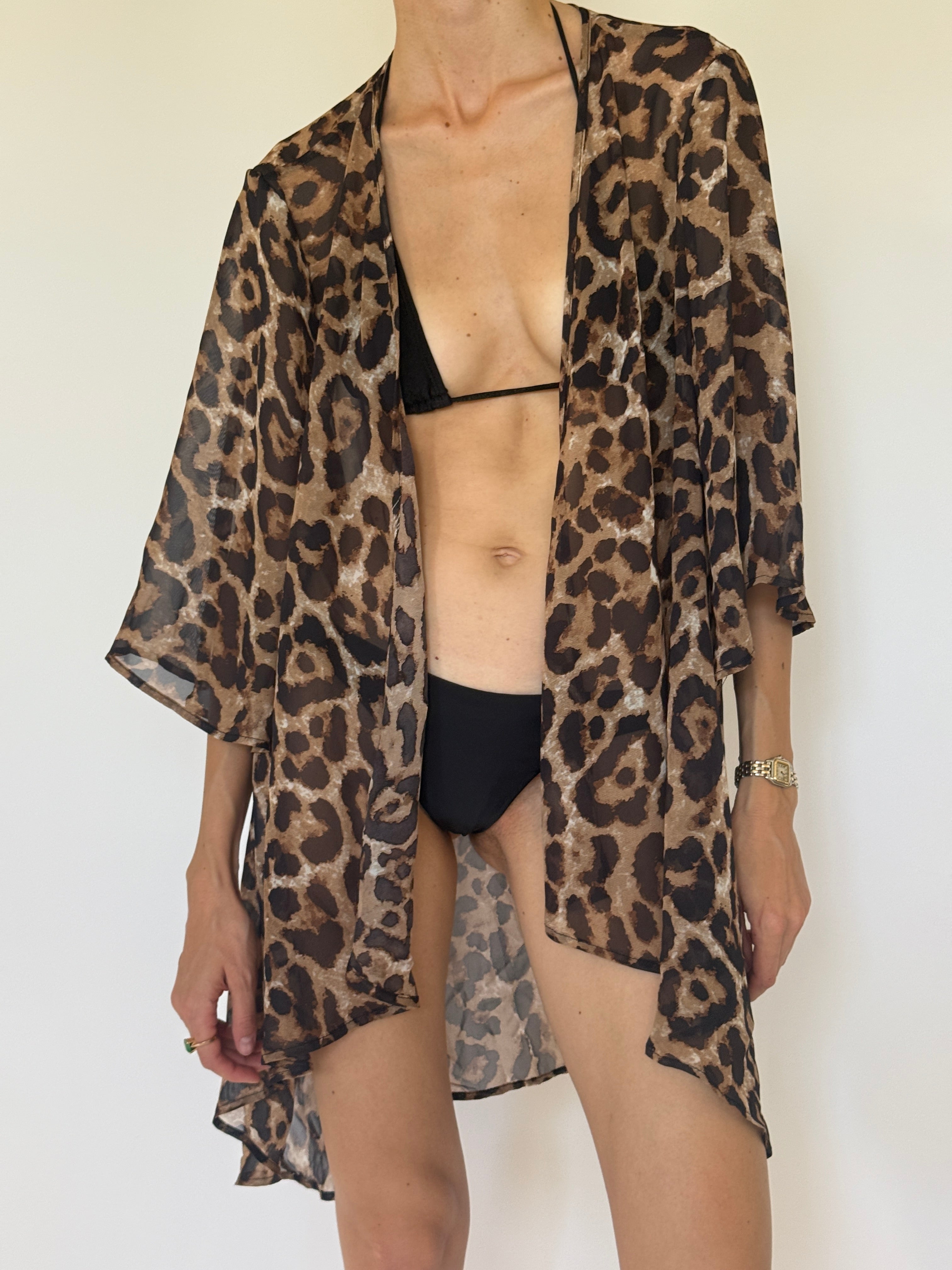 Vintage leopard print fabric close-up
