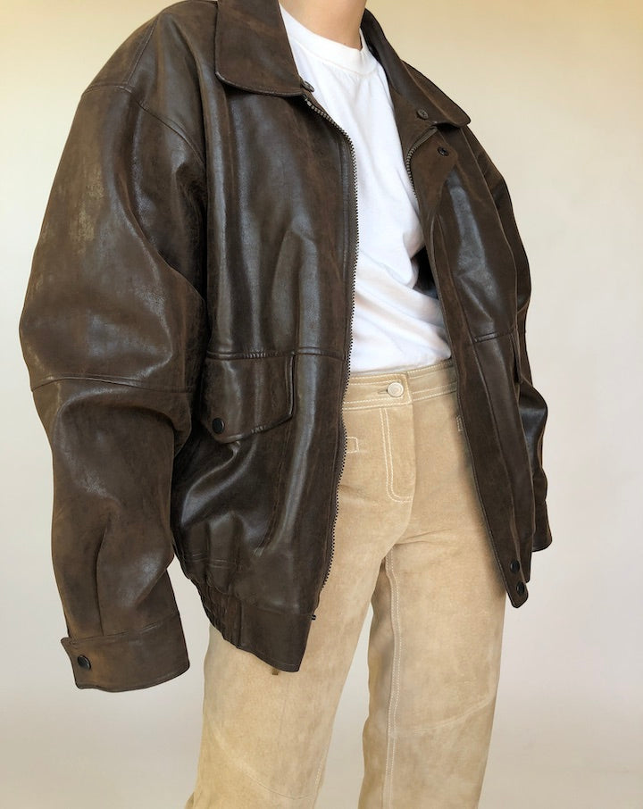 VINTAGE FAUX LEATHER JACKET 358