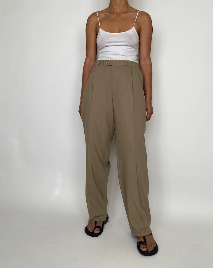 Vintage Green Khaki Calvin Klein Suit Pants 2860