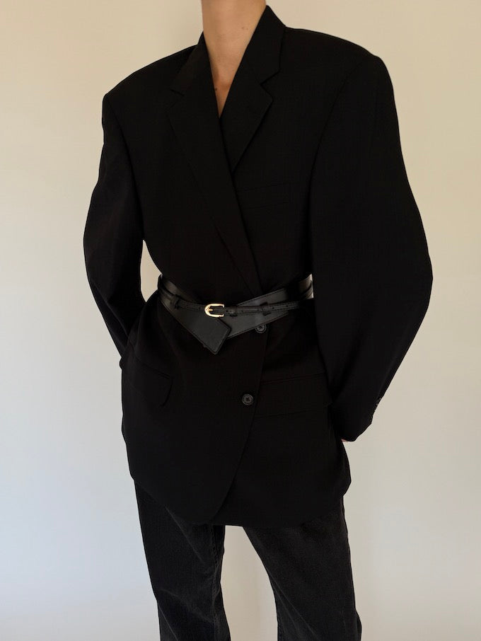 Vintage oversized Wool Blazer Black 5722