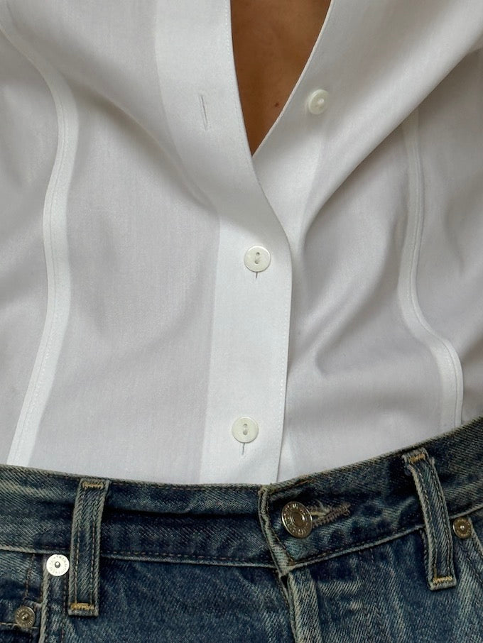 Vintage Button Down Shirt In White 5685