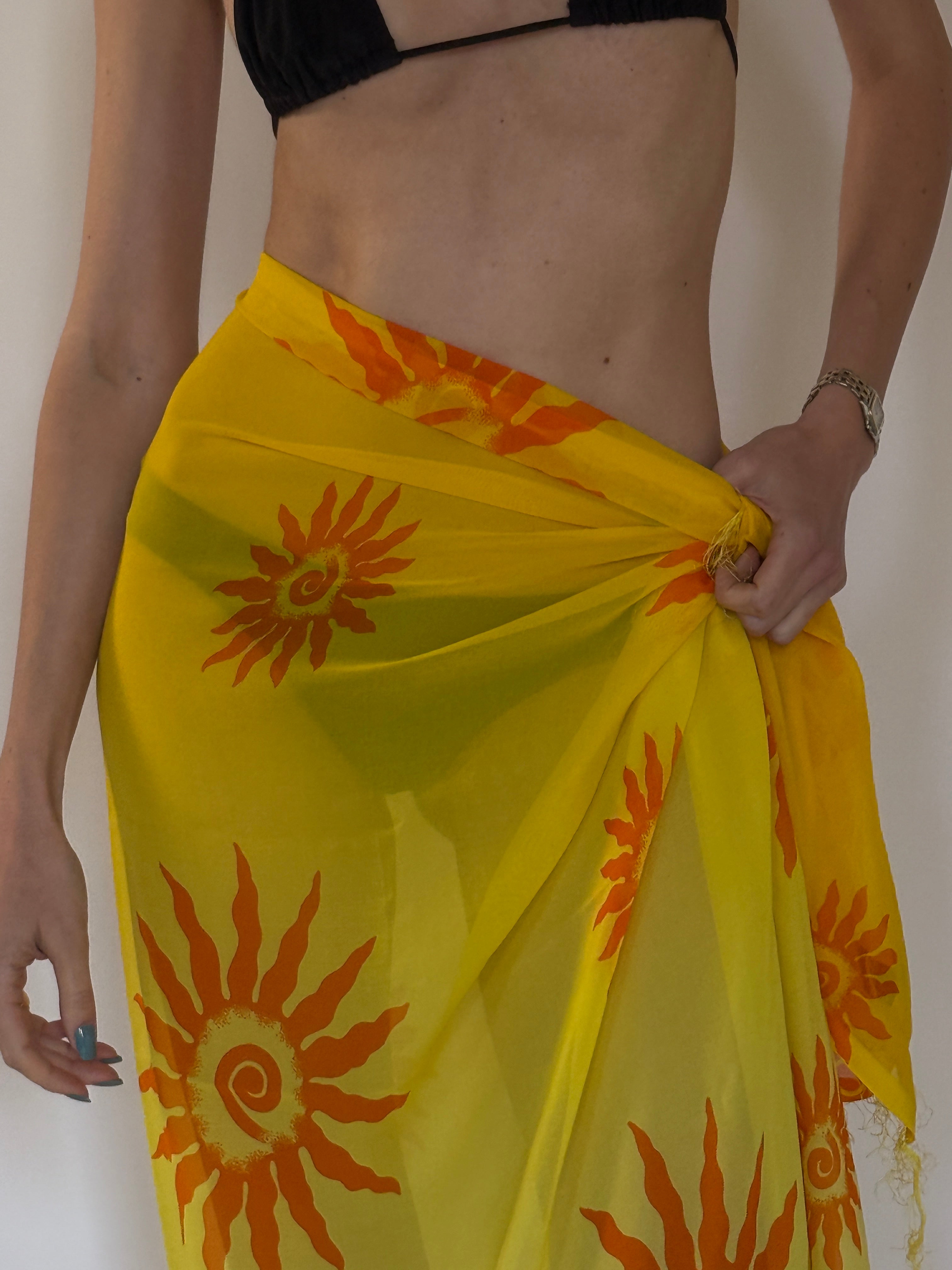 Vintage yellow sheer fabric close-up