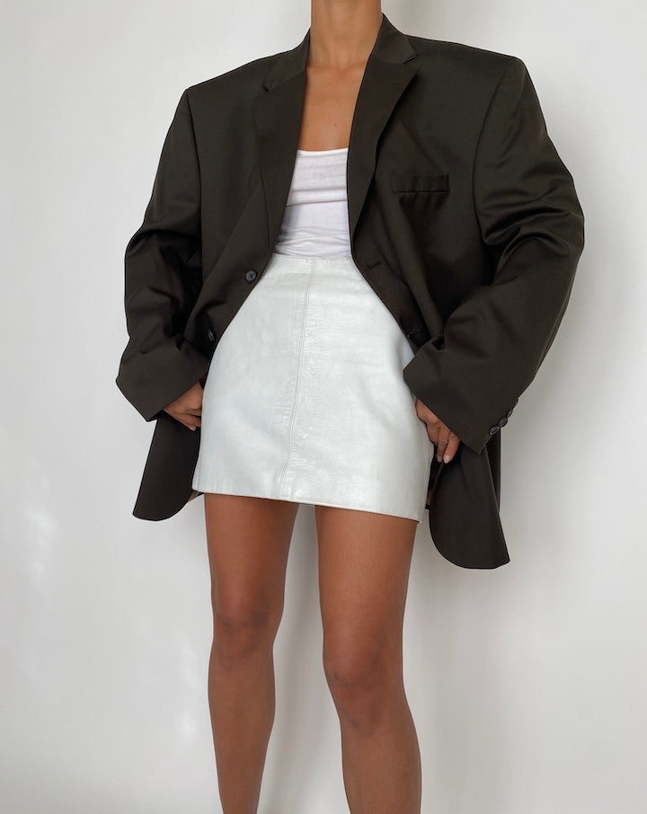 VINTAGE BROWN OVERSIZED WOOL BLAZER 2866