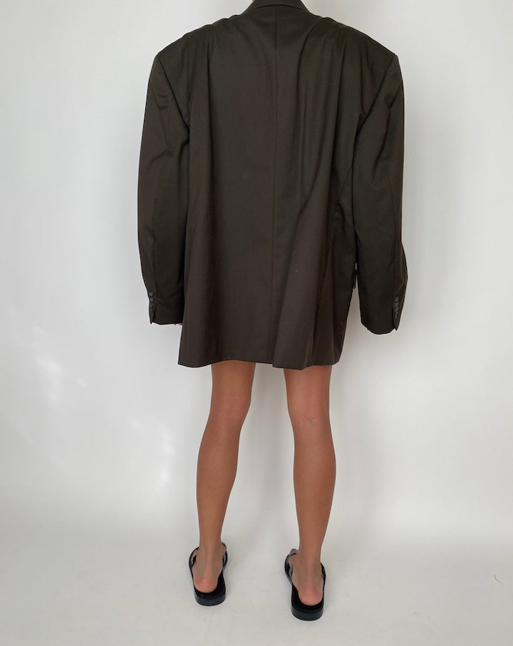 VINTAGE BROWN OVERSIZED WOOL BLAZER 2866