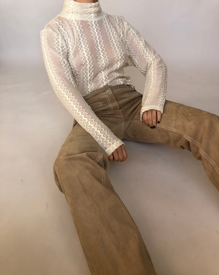 VINTAGE LACE TURTLENECK TOP 367