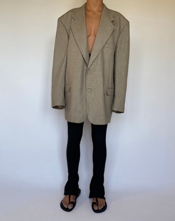 VINTAGE OVERSIZED WOOL AND LINEN BLENDED BLAZER 1553
