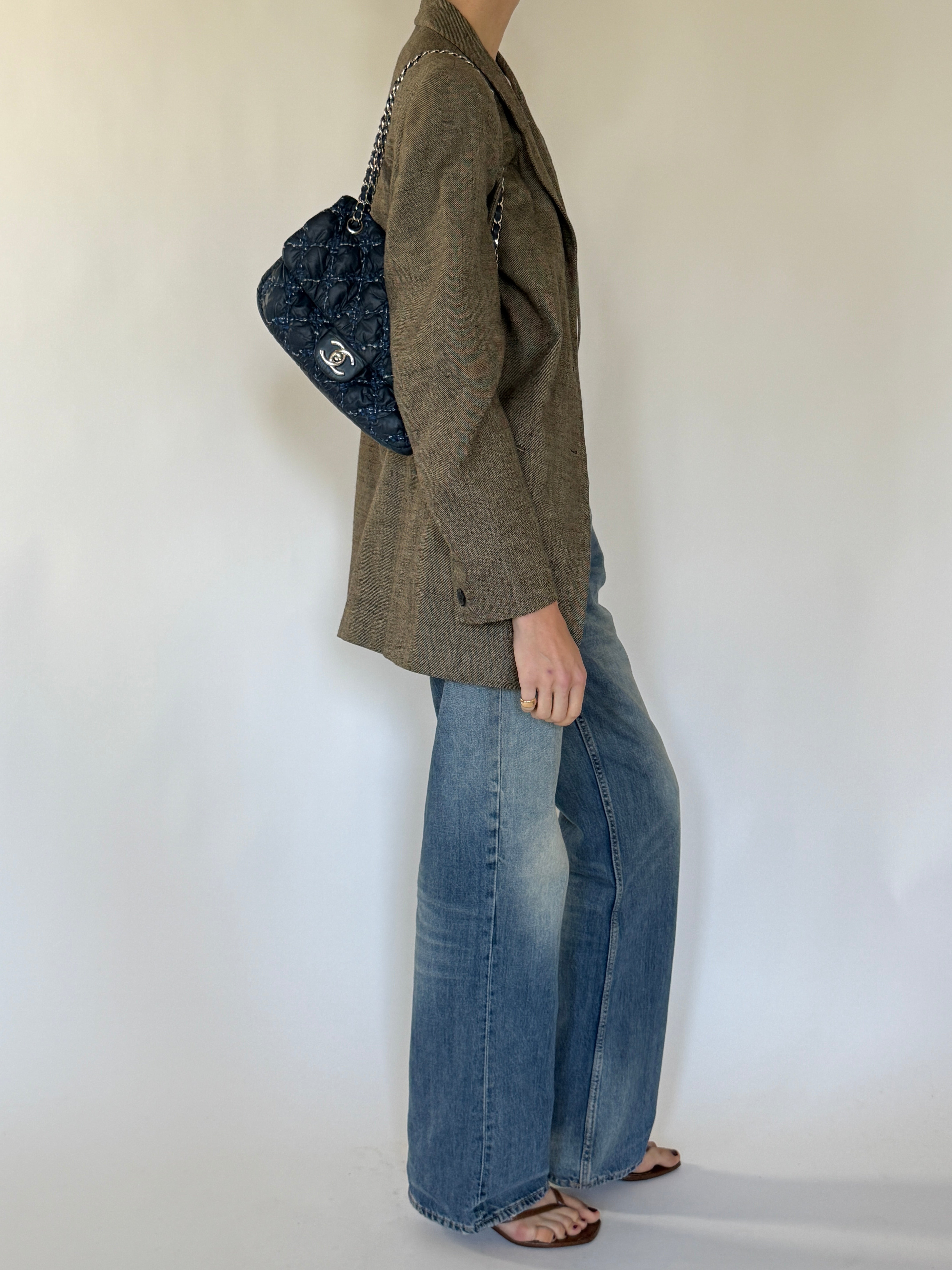 Vintage brown blazer side view