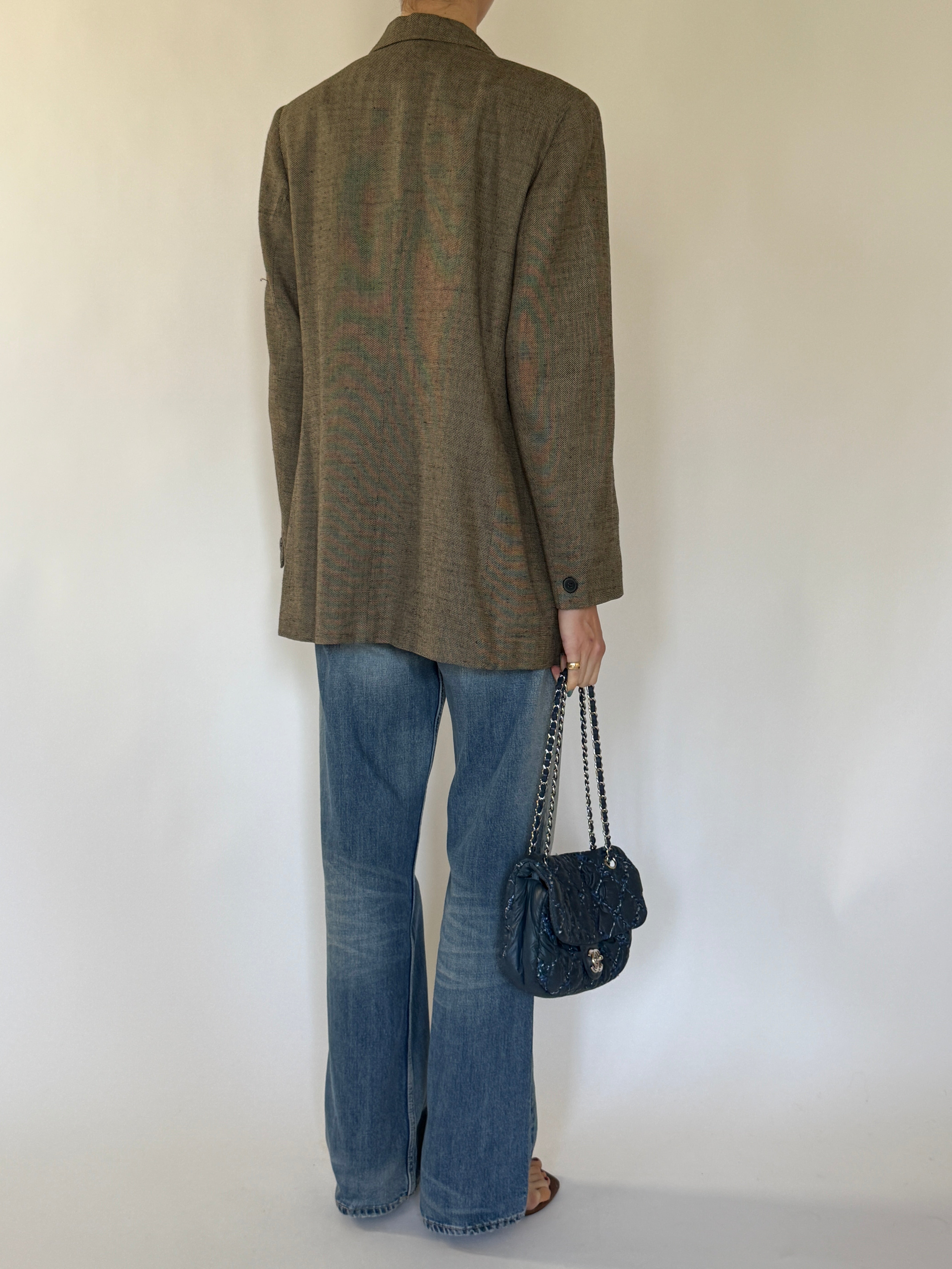 Vintage oversized brown blazer back view